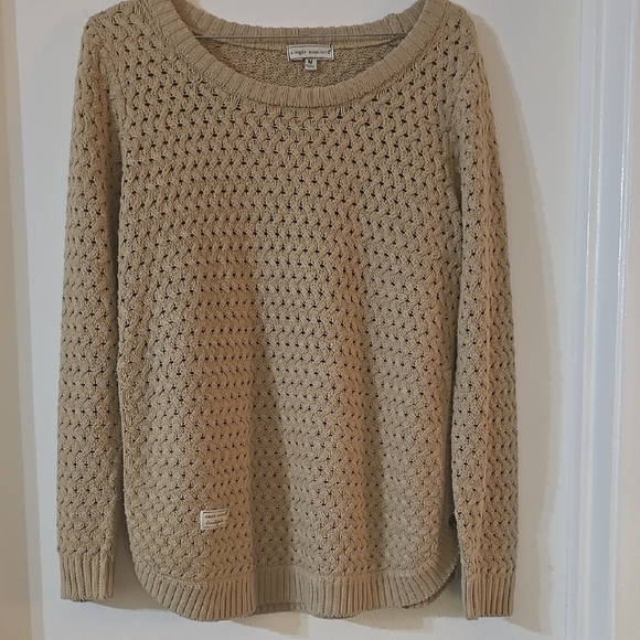 Simply Southern Ladies  Tan Knit Sweater Sz M‎ - Picture 1 of 3